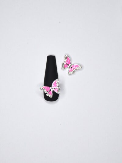 Butterfly pink silver 2kpl